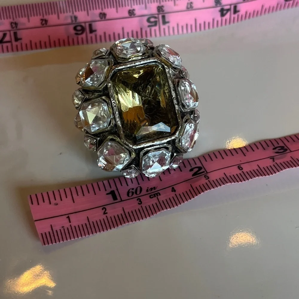 Silver and Crystal large Statement Ring